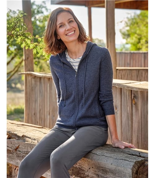 Cardigan à capuche Détente luxueux - Femme - Cachemire & Mérinos