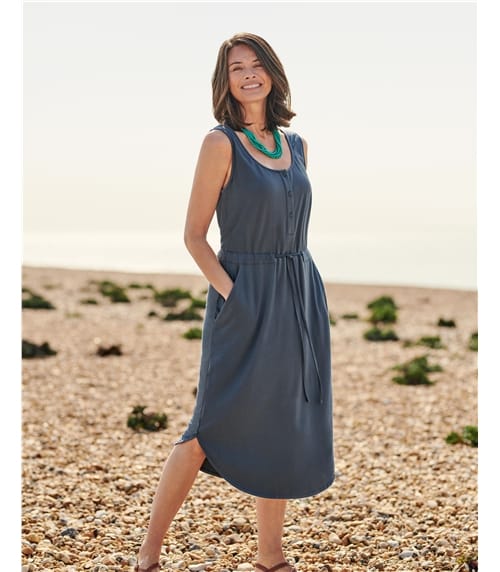 Easy Button Front Dress