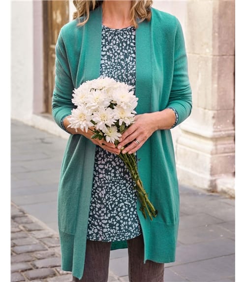 Gilet long ouvert - Femme - Cachemire & mérinos