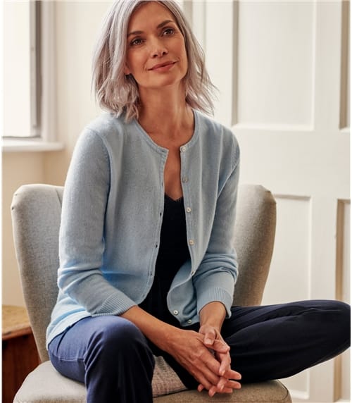 chunky crew neck cardigan