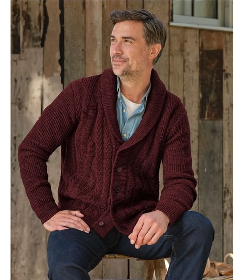 Logan Cable Shawl Collar Cardigan