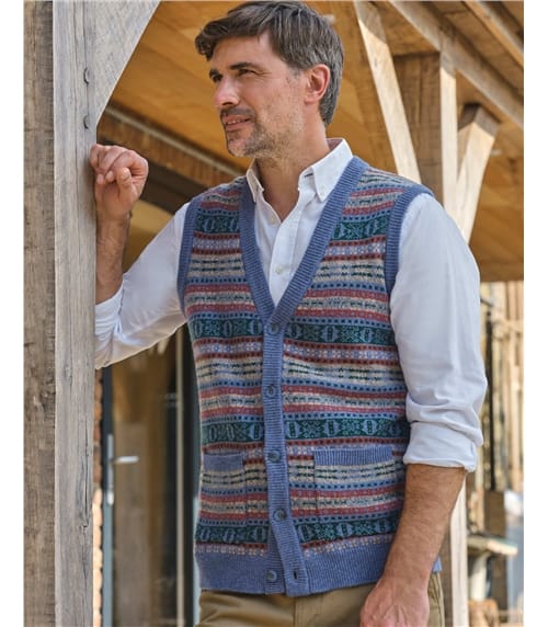 Gestrickte Fairisle-Weste