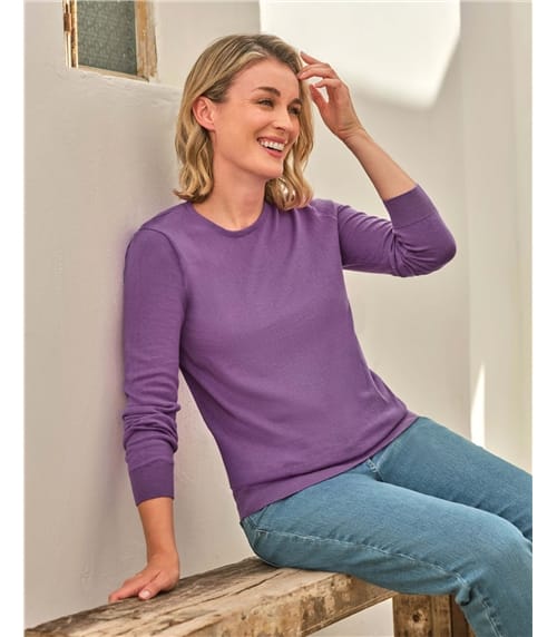 Pullover mit Rundhalsausschnitt aus Baumwolle und Kaschmir