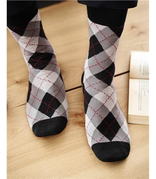 Mens Argyle Pima Cotton Socks