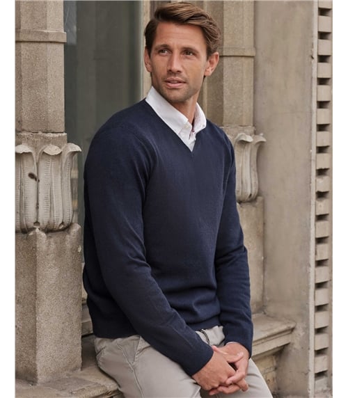 Mens Cashmere V Sweater