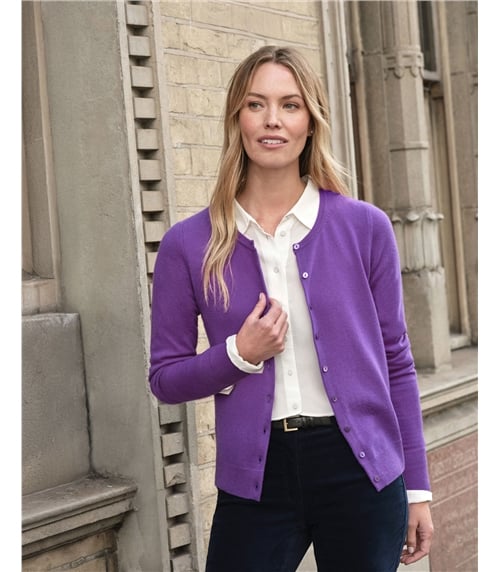 Cashmere Crew Neck Cardigan