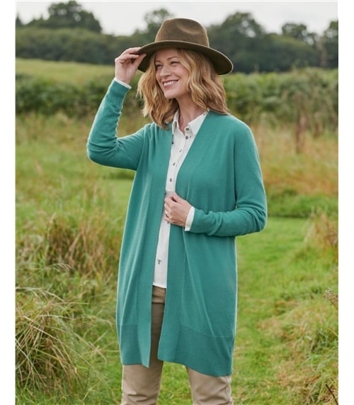 Gilet long ouvert - Femme - Cachemire & mérinos