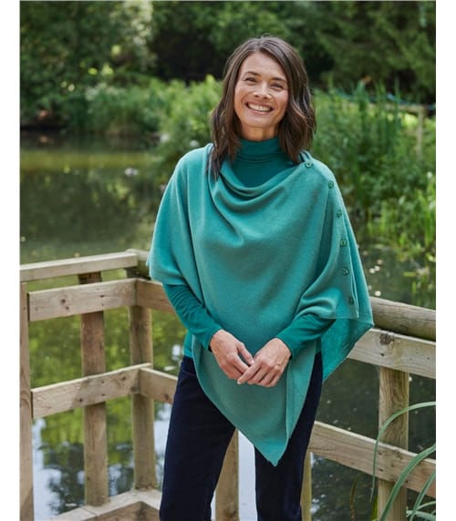 Vivetta Wool Poncho in Blue Womens Clothing Jumpers and knitwear Ponchos and poncho dresses 