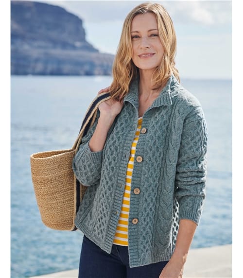Cardigan torsadé - Femme - Pure Laine d'Agneau