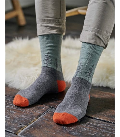 Mens Lambswool Forest Ankle Sock