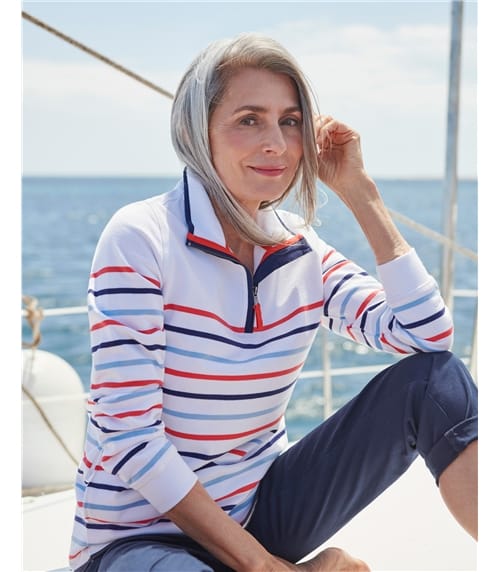 Sweat-shirt à col zippé - Femme - Pur Coton Bio