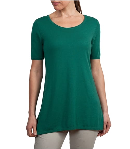 Womens Silk and Cotton A Line Scoop Neck Sweater