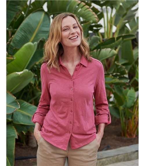 Jersey-Bluse aus Baumwolle für Damen