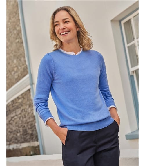 Pull à col rond - Femme - Cachemire & Mérinos