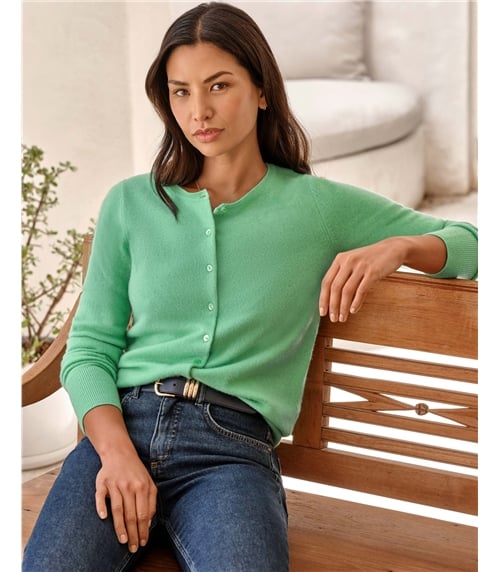 Cashmere Crew Neck Cardigan