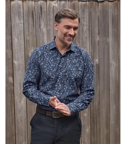 Printed Needle Cord Shirt