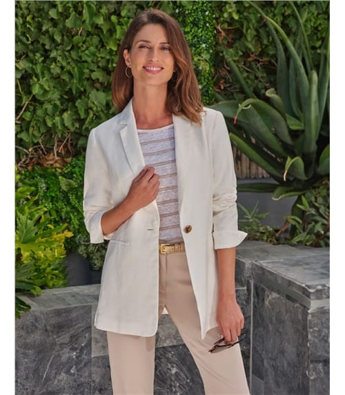 Longline Linen Blazer
