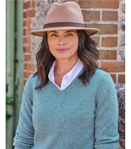 100% Wool Plain Fedora