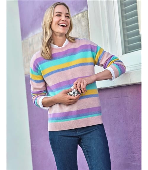 Pull rayé pastel multi