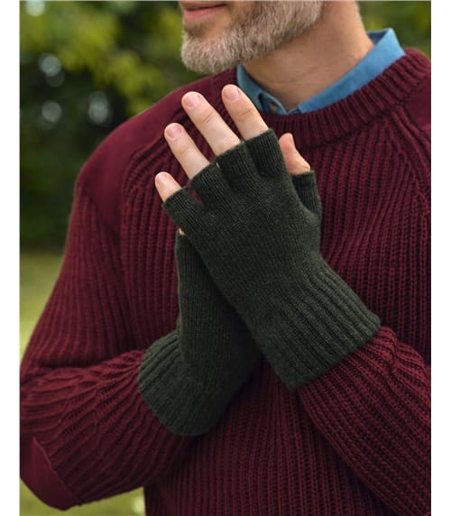Mens Essential Lambswool Fingerless Glove