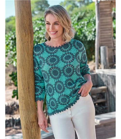 Crochet Boat Neck Jumper