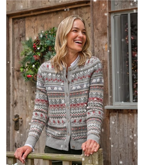 Strickjacke mit Waldtier-Motiven