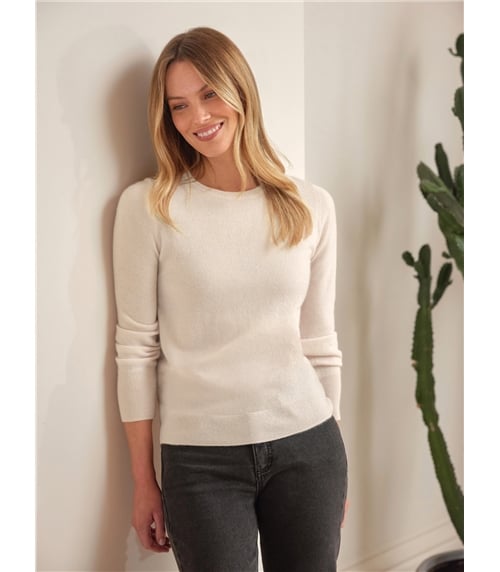  Kaschmir Strickjacke mit Rundhalsausschnit