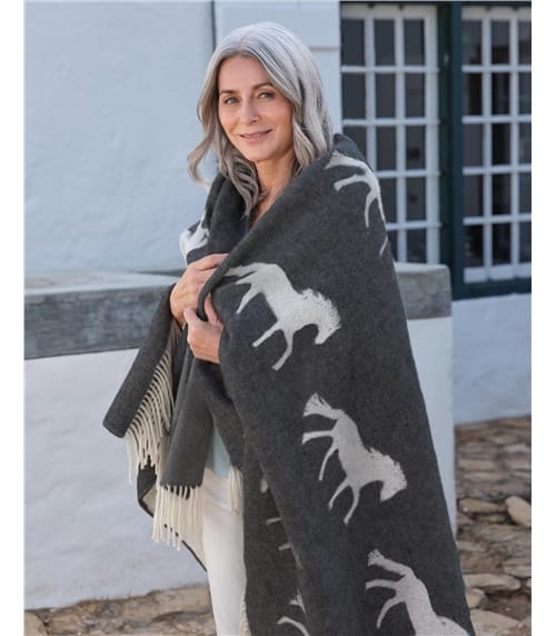 Pure Wool Animal Throw