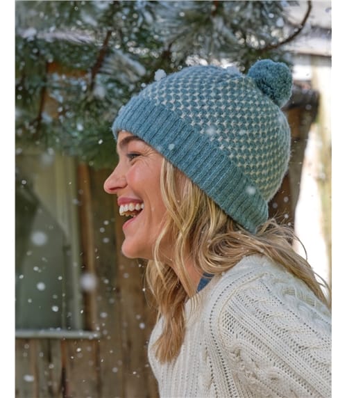 Moss Stitch Bobble Hat