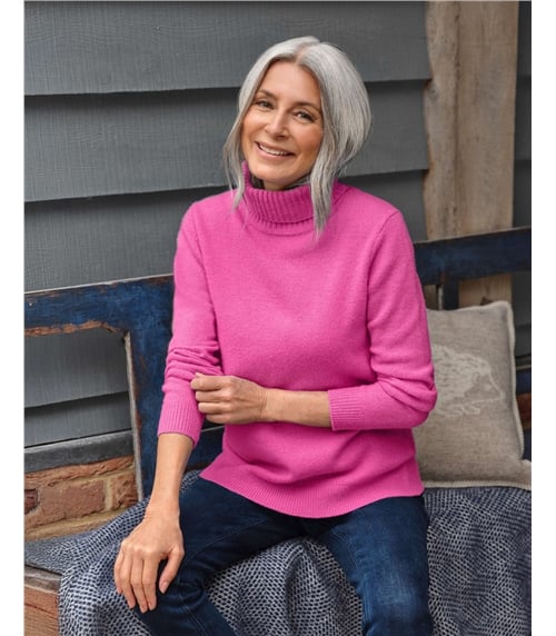 Pull à col roulé - Femme - Laine d’agneau certifiée 100% RWS