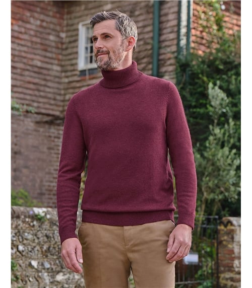 Cashmere and Merino Polo Neck Jumper