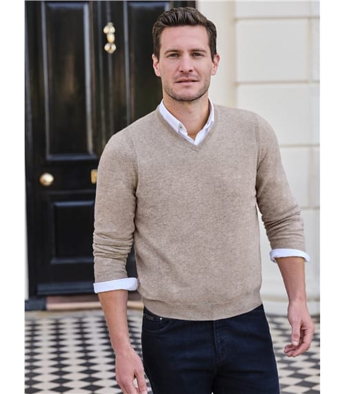 Mens Cashmere V Sweater