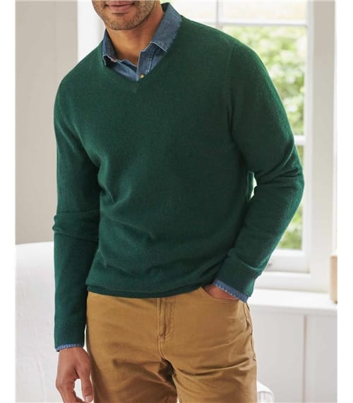 Pull à col V - Homme - Pur Cachemire