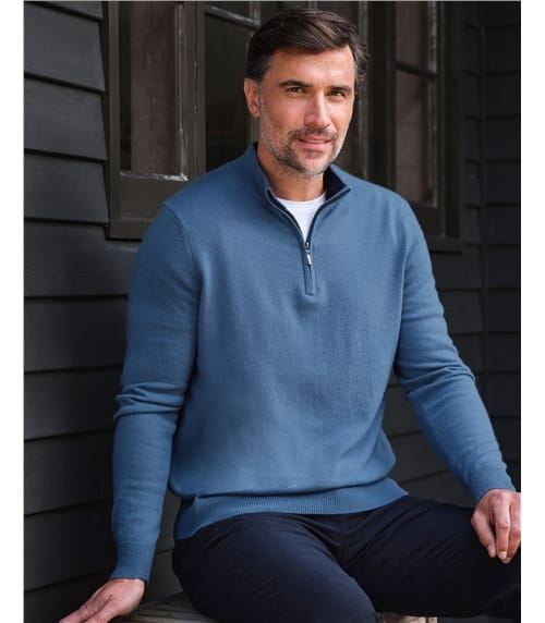 Pure Cashmere Zip Neck Jumper