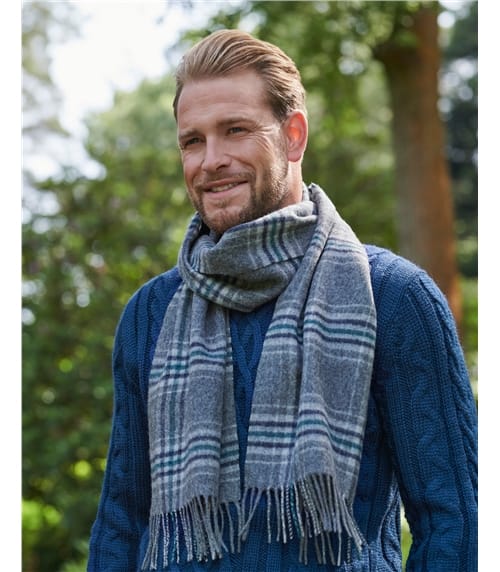 Mens Accessories Scarves and mufflers Royalton Tweed Scarf in Blue for Men 