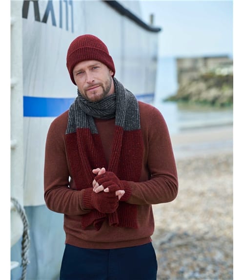 Novawo Men's Wool Winter Scarf - Extra Long Soft Scarf With Tassels For Cold Weather