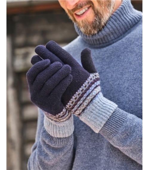 Handschuhe mit Fair Isle-Muster für Herren