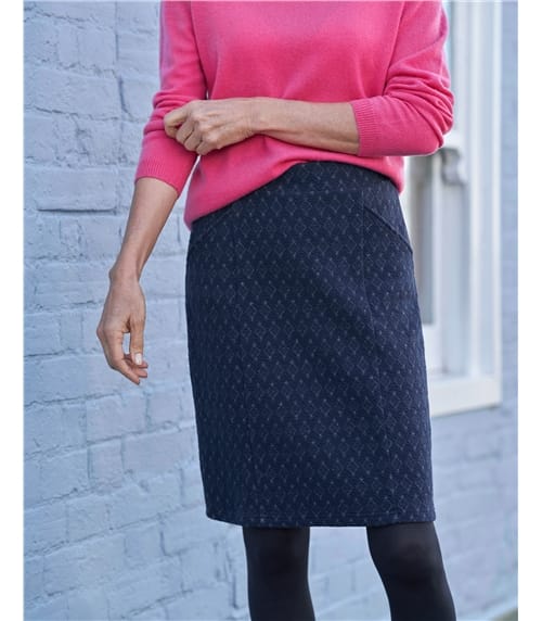 Jacquard Textured Jersey Skirt
