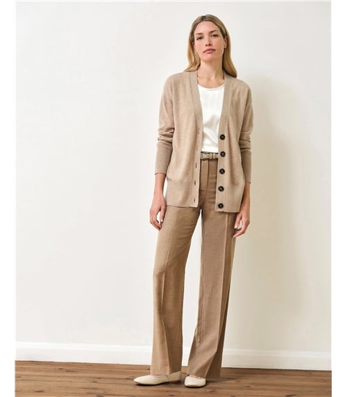 Wool Blend High Waist Trouser