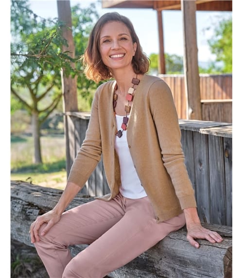 Cashmere Merino Classic V Neck Cardigan
