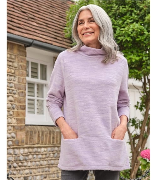 Sweat-shirt ultra doux à col montant - femme