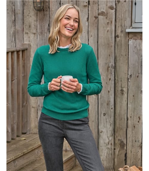 Cashmere and Merino Crew Neck Knitted Jumper