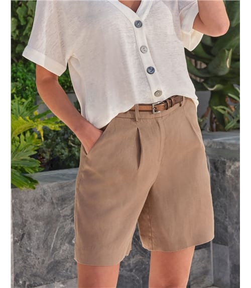 Linen Pleat Shorts