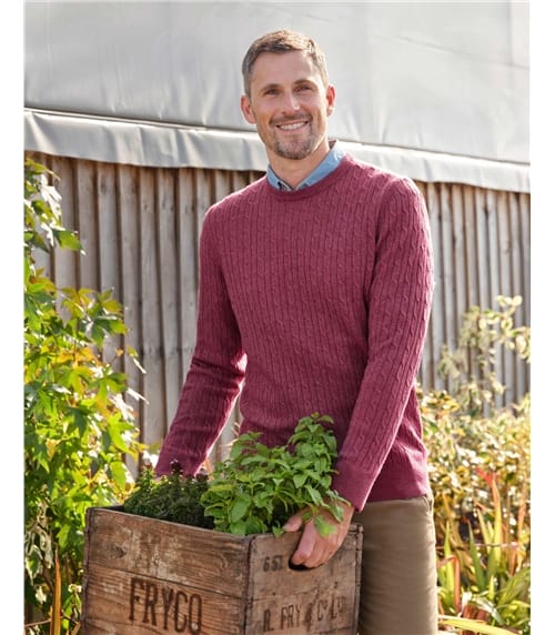 Cashmere and Merino Cable Jumper