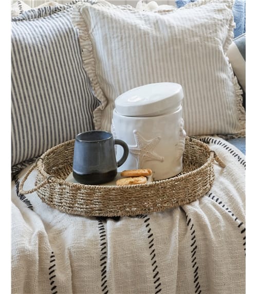 Round Seagrass Tray With Handles