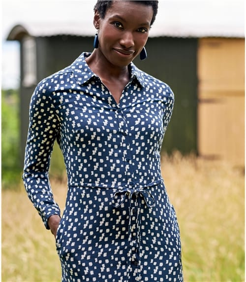 Printed Long Shirt Dress