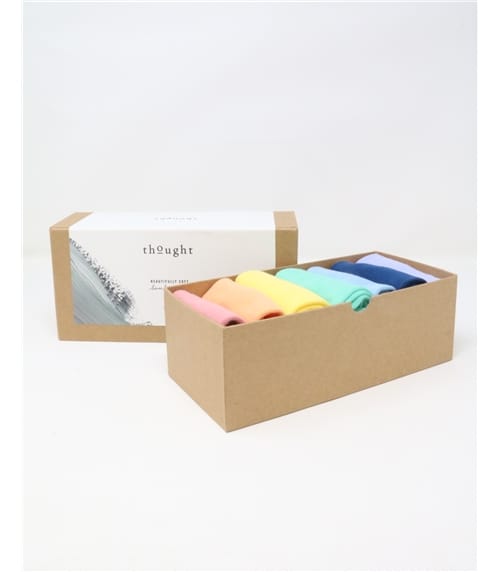 Childrens Thought Essential Pastel Box Of 7 Socks