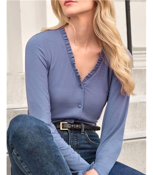 Frill V Neck Top