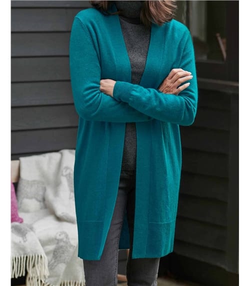 Gilet long ouvert - Femme - Cachemire & mérinos