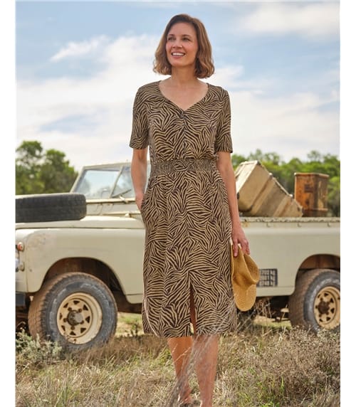 Shirred Waist Jersey Dress